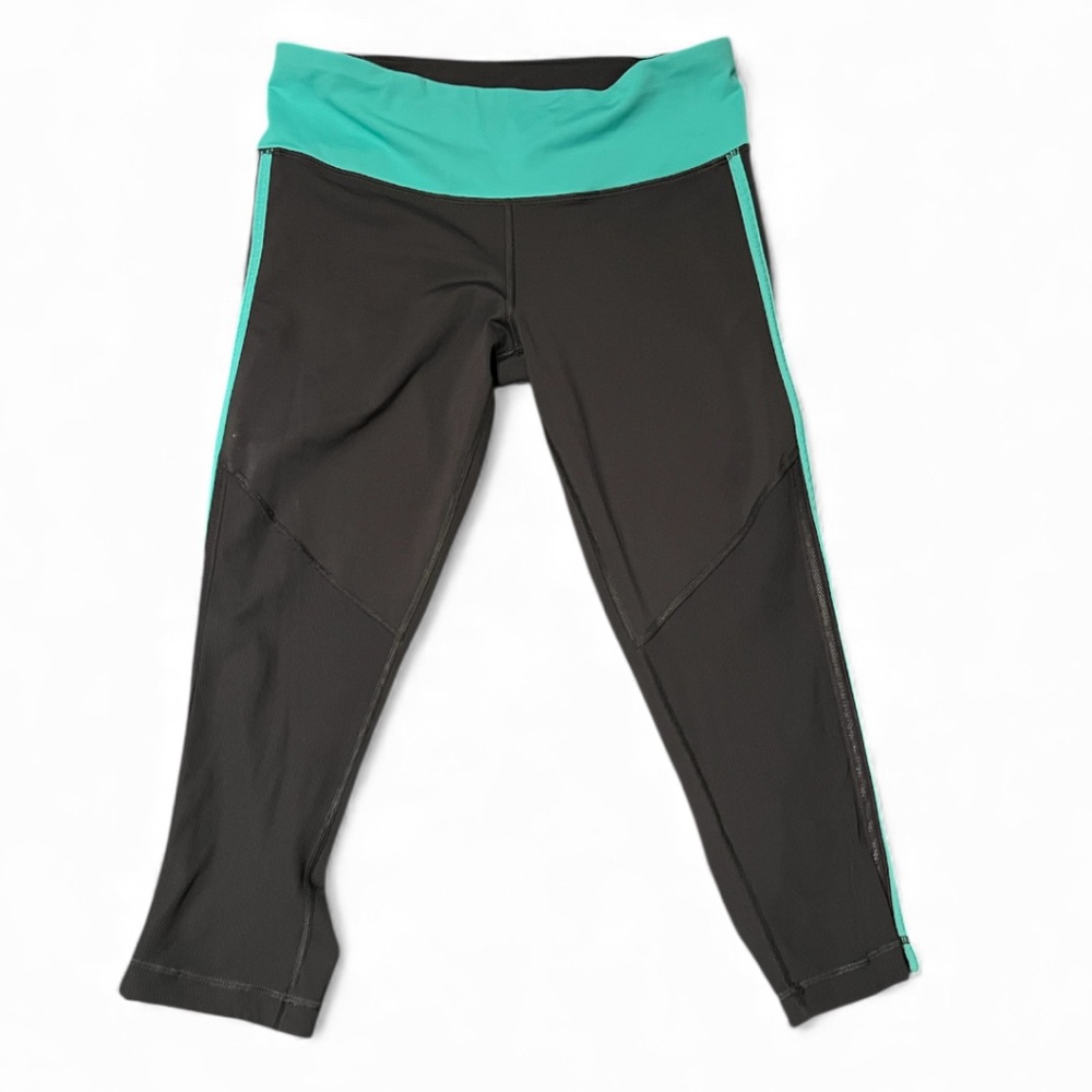 lululemon athletica Black and Teal Leggings